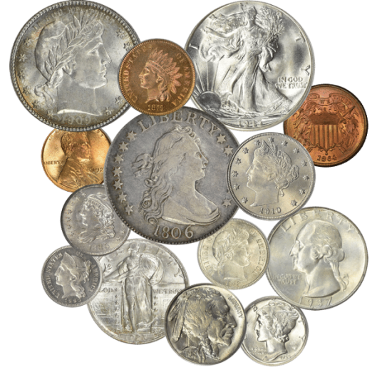 Various collectible coins
